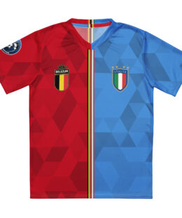 vue de face maillot football double nationalité Dual Nation Belgique Italie
