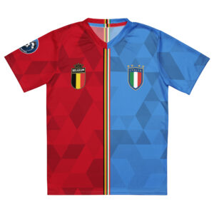vue de face maillot football double nationalité Dual Nation Belgique Italie