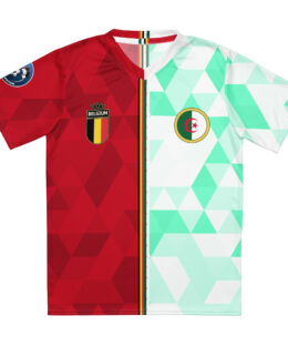 vue de face maillot football double nationalité Dual Nation Belgique Algerie