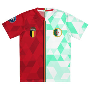 vue de face maillot football double nationalité Dual Nation Belgique Algerie