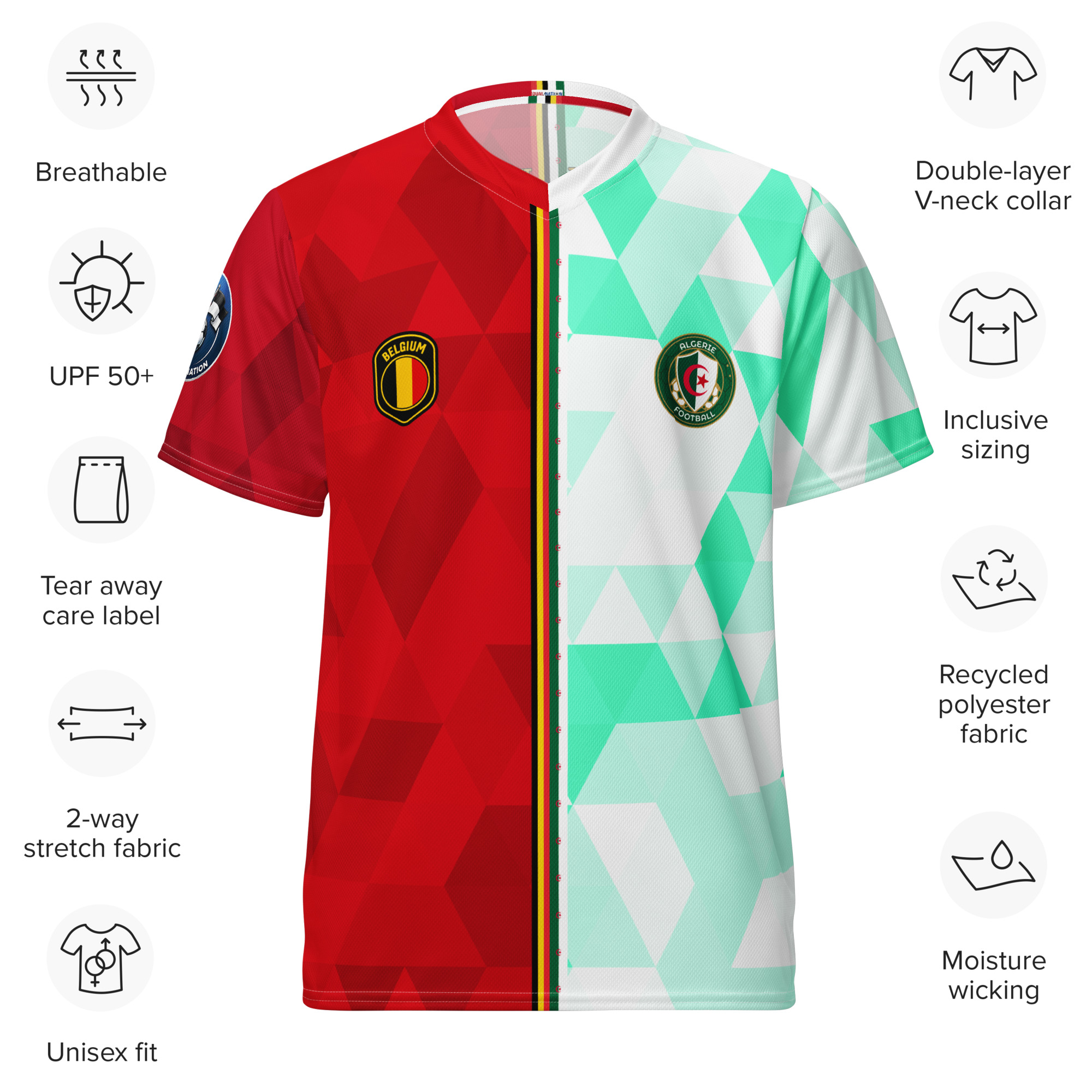 Maillot Belgique Algérie Specs spécificités maillot football double nationalité Dual Nation Belgique Algerie