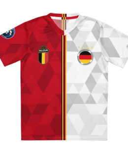 vue de face maillot football double nationalité Dual Nation Belgique Allemagne
