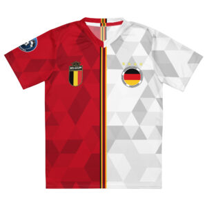 vue de face maillot football double nationalité Dual Nation Belgique Allemagne