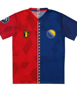 vue de face maillot football double nationalité Dual Nation Belgique Bosnie