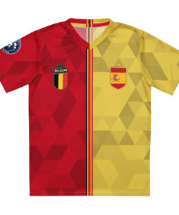 vue de face maillot football double nationalité Dual Nation Belgique Espagne