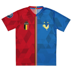 vue de face maillot football double nationalité Dual Nation Belgique France
