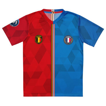 vue de face maillot football double nationalité Dual Nation Belgique France