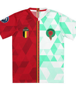 vue de face maillot football double nationalité Dual Nation Belgique Maroc