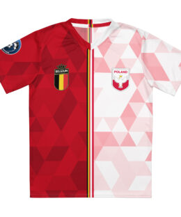 vue de face maillot football double nationalité Dual Nation Belgique Pologne