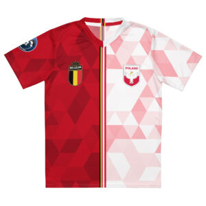 vue de face maillot football double nationalité Dual Nation Belgique Pologne