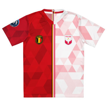 vue de face maillot football double nationalité Dual Nation Belgique Pologne
