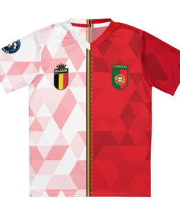vue de face maillot football double nationalité Dual Nation Belgique Portugal