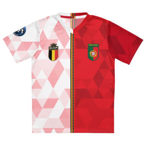 vue de face maillot football double nationalité Dual Nation Belgique Portugal
