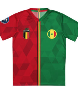 vue de face maillot football double nationalité Dual Nation Belgique Senegal