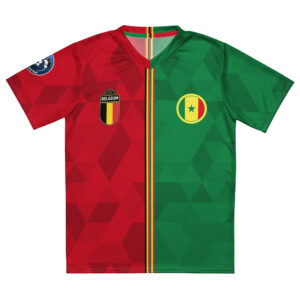 vue de face maillot football double nationalité Dual Nation Belgique Senegal