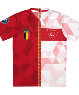 vue de face maillot football double nationalité Dual Nation Belgique Turquie