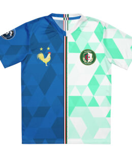 vue de face maillot football double nationalité Dual Nation France Algerie