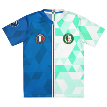 vue de face maillot football double nationalité Dual Nation France Algerie