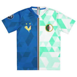 vue de face maillot football double nationalité Dual Nation France Algerie