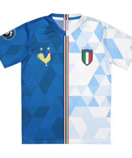 vue de face maillot football double nationalité Dual Nation France Italie