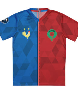 vue de face maillot football double nationalité Dual Nation France Maroc