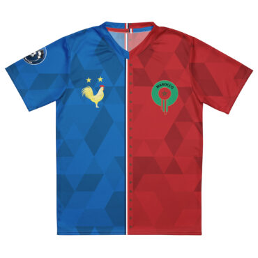 vue de face maillot football double nationalité Dual Nation France Maroc