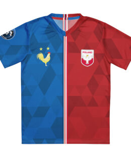 vue de face maillot football double nationalité Dual Nation France Pologne