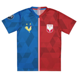 vue de face maillot football double nationalité Dual Nation France Pologne