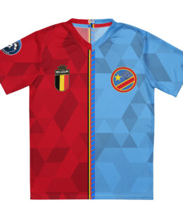 vue de face maillot football double nationalité Dual Nation Belgique Congo