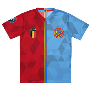 vue de face maillot football double nationalité Dual Nation Belgique Congo