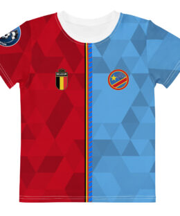 vue de face tshirt football double nationalité Dual Nation Belgique Congo