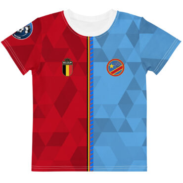 vue de face tshirt football double nationalité Dual Nation Belgique Congo