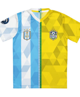 vue de face maillot football double nationalité Dual Nation Argentine Bresil