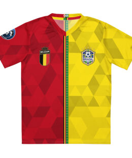 vue de face maillot football double nationalité Dual Nation Belgique Bresil