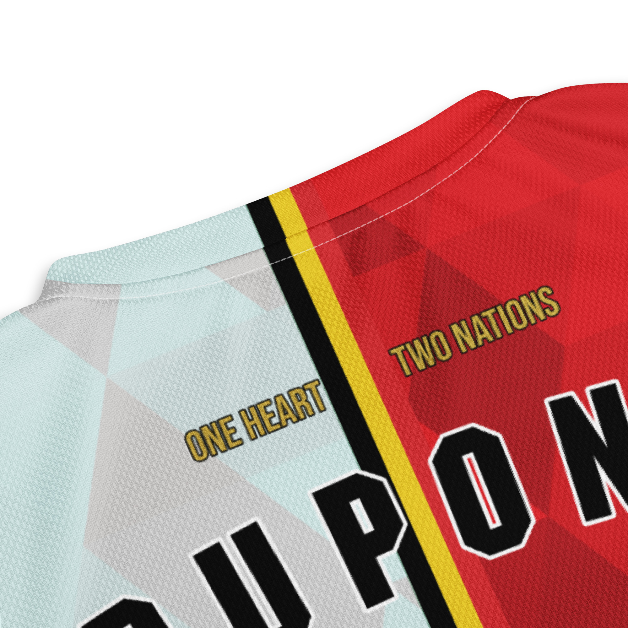 Maillot Belgique Col Dos détail col dos maillot football Dual Nation Belgique