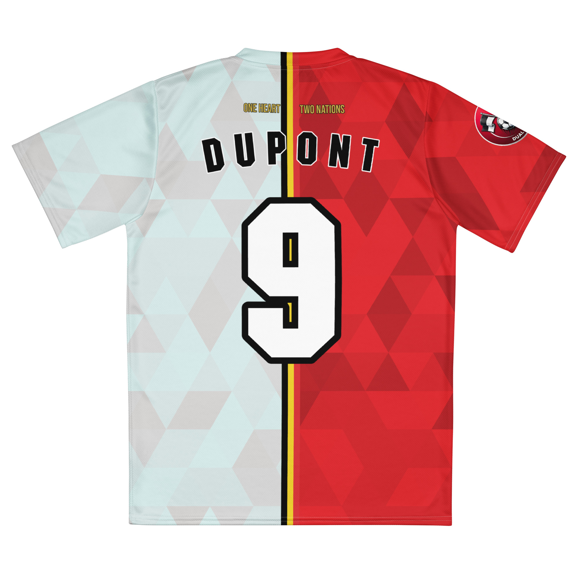 Maillot Belgique Personnalisé vue arrière maillot football Dual Nation personnalisé Belgique