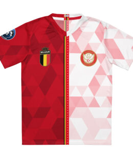 vue de face maillot football double nationalité Dual Nation Belgique Tunisie