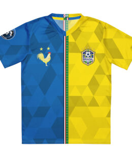 Français de cœur, Brésilien d’âme — ou l’inverse. Le Maillot France-Brésil Dual Nation est fait pour ceux qui vibrent autant pour les Bleus que pour la Seleção.