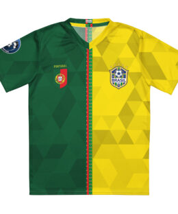 vue de face maillot football double nationalité Dual Nation Portugal Bresil