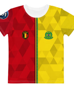vue de face tshirt football double nationalité Dual Nation Belgique Bresil