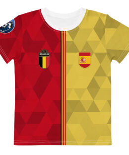 vue de face tshirt football double nationalité Dual Nation Belgique Espagne