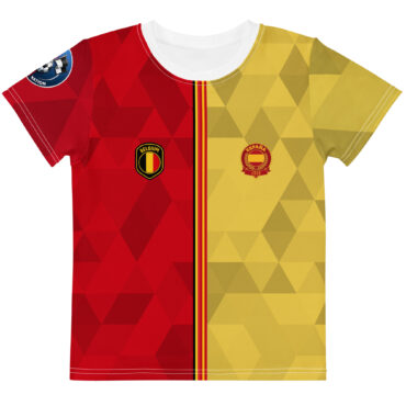 vue de face tshirt football double nationalité Dual Nation Belgique Espagne