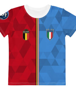 vue de face tshirt football double nationalité Dual Nation Belgique Italie