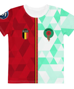 vue de face tshirt football double nationalité Dual Nation Belgique Maroc