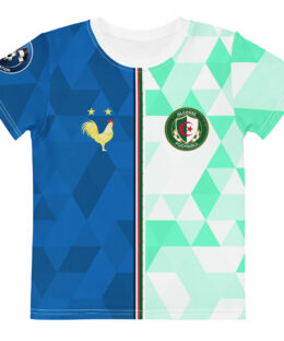 vue de face tshirt football double nationalité Dual Nation France Algerie