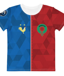 vue de face tshirt football double nationalité Dual Nation France Maroc