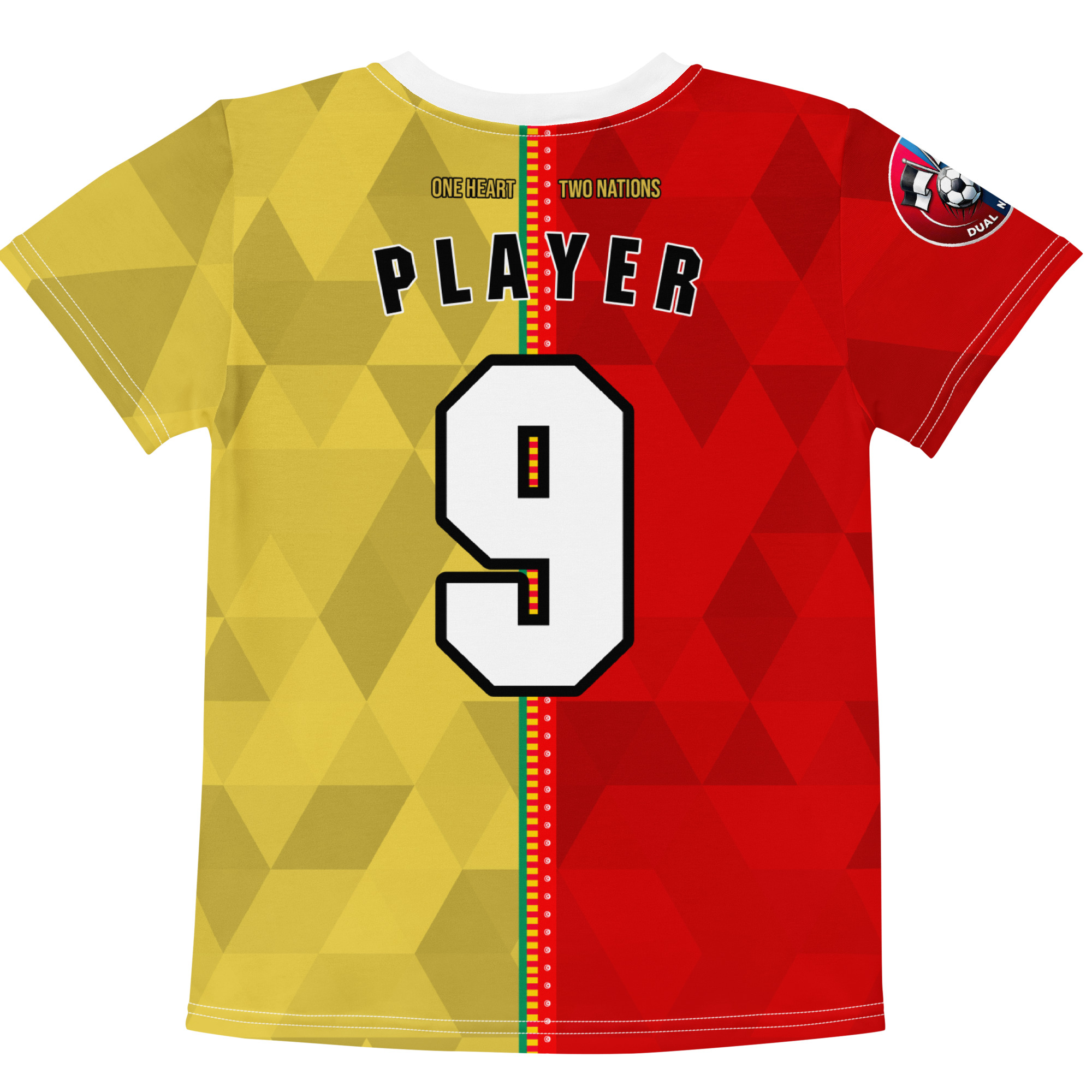 T-Shirt Tunisie Bénin Dos vue arrière tshirt football double nationalité Dual Nation personnalisé Tunisie Bénin