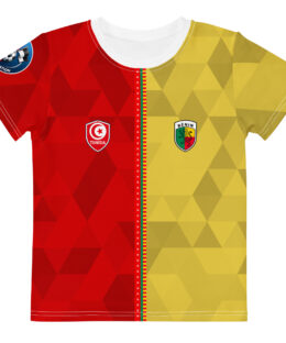 vue de face tshirt football double nationalité Dual Nation Tunisie Bénin