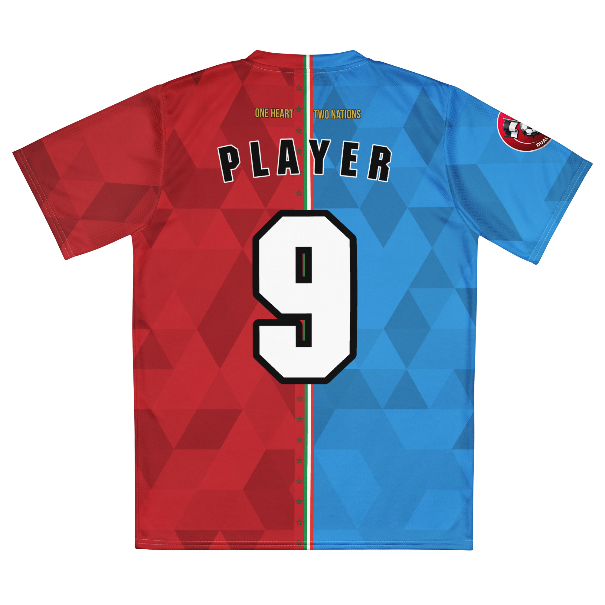 maillot-Italie-maroc-double-nationalite-personnalise vue arrière maillot football double nationalité Dual Nation personnalisé Italie Maroc