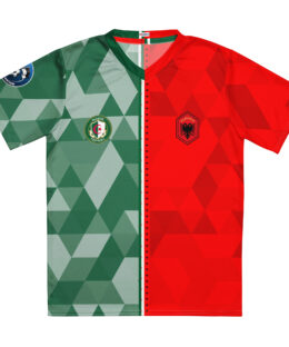 vue de face maillot football double nationalité Dual Nation Algerie Albanie